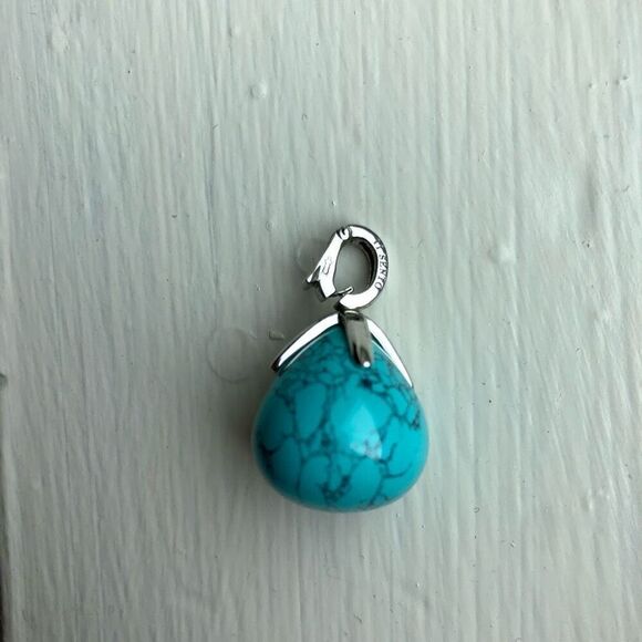 NWOT Ti Sento Turquoise and Sterling Silver Drop Pendant Charm (Large) - Picture 5 of 8